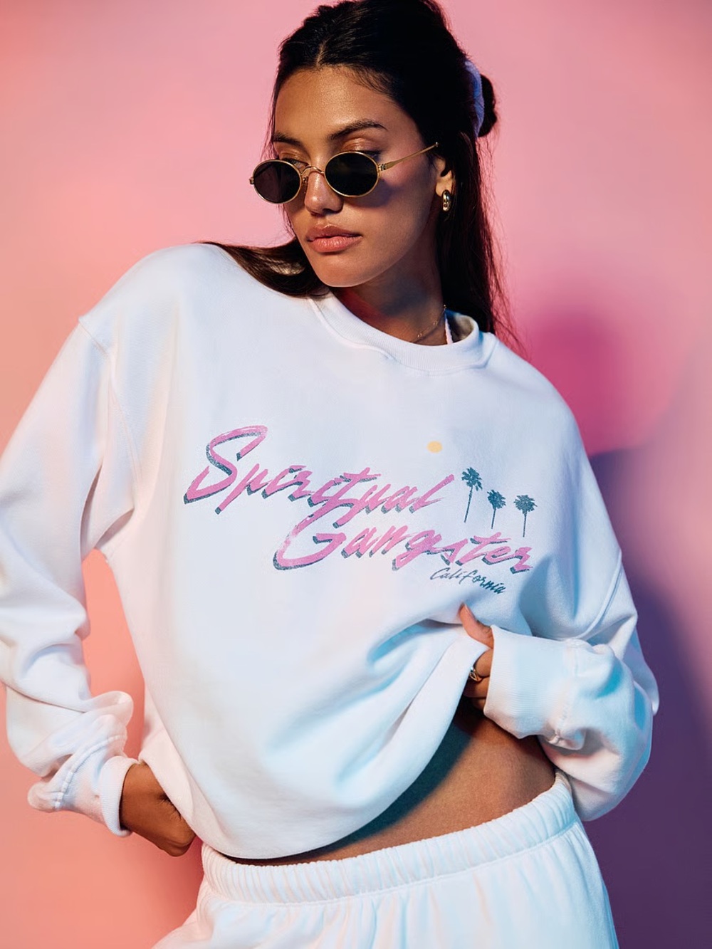 White Spiritual Gangster La Brea Sweatshirt Crew - Women's